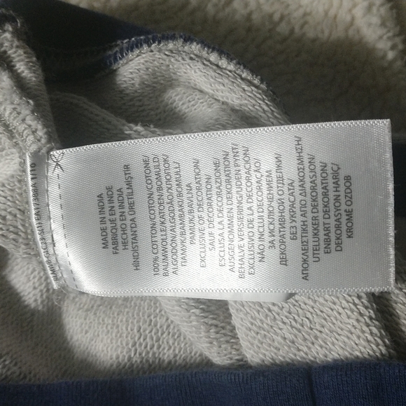 Polo Ralph Lauren Gray & Navy Blue Embroidered Hoodie Size 6 - Picture 5 of 6